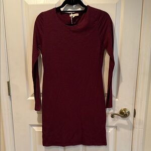 WASABI + MINT Burgundy Long-sleeve T-shirt Dress